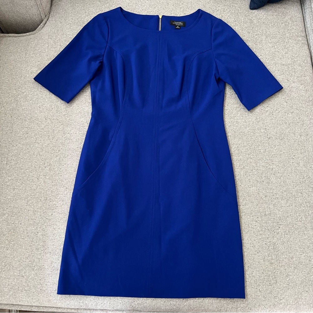 Tahari blue dress a-line